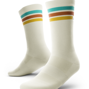 Retro Off White Athletic Crew Socks