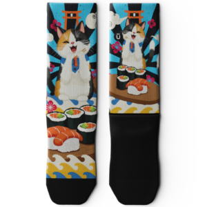 Sushi Purrfection Athletic Crew Socks