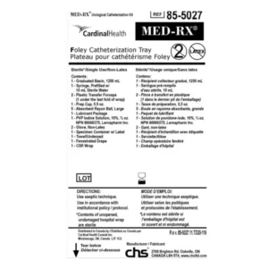 Med-Rx Catheter Tray Foley 10cc Prefilled Syringe